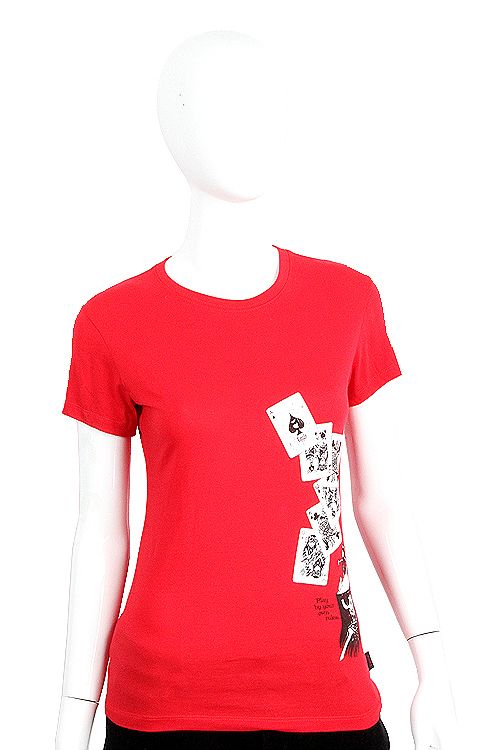 Emily The Strange Medium Play by Your Own Rules Red T Shirt Tee Cards